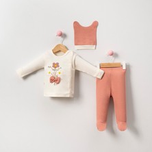 Babycan - Kız  Süzine Çiçek Fiyonklu 3 Lü Hastane Çıkış Zıbın Seti