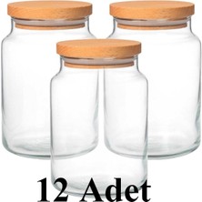 12'li Ahşap Kapaklı 500ML Kavanoz Takımı, Şık ve Kullanışlı Set