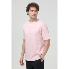 JB John Borners Erkek Bisiklet Yaka Basic %100 Pamuklu T-Shirt Pembe - 26Y 5446