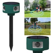 Derin Stok PM-26948 Ultrasonic Sesli Solar Hayvan Kovucu Alarm Cihazı 360 Derece Sensörlü