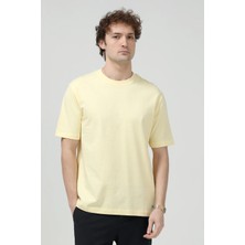 JB John Borners Erkek Bisiklet Yaka Basic %100 Pamuklu T-Shirt Sarı - 26Y 5446