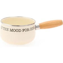 Krem Renkli Emaye Sos Tavası, 14 Cm, Şık ve Dayanıklı Tasarım