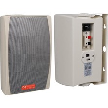 Derin Stok Magicvoice Mv-24 13 cm 50 Watt Komütatörlü Hat Trafolu Krem Beyaz Sütun Hoparlör (2'li Takım)
