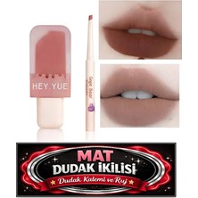 Gege Bear Mat Dudak Ikilisi | Dudak Kalemi + Mat Ruj | Kalıcı & Yoğun Renk
