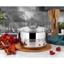 Derin Çelik Tencere, 26 Cm, Metal Kulp, Dayanıklı ve Şık Tasarım