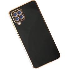 Derin Stok Galaxy A12 Kılıf Volet Silikon - Siyah