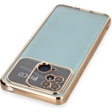 Derin Stok Redmi 10C Kılıf Lensli Silikon - Gold