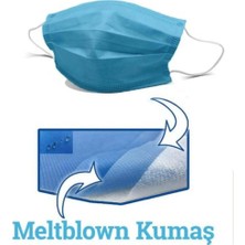 Yapımaks Solunum Koruyucu Maske, 3 Katlı, Mavi, Meltblown Kumaş (1p=10 Adet)