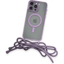 Derin Stok Iphone 12 Kılıf Divo Lazer Askılı Magsafe Kapak - Lila