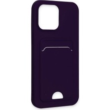 Derin Stok Iphone 14 Kılıf Kelvin Kartvizitli Silikon - Derin Mor