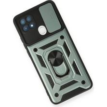 Derin Stok A15 Kılıf Pars Lens Yüzüklü Silikon - Yeşil