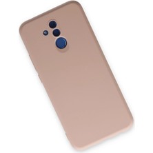 Derin Stok Mate 20 Lite Kılıf Nano Içi Kadife Silikon - Pudra