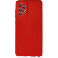 Derin Stok Galaxy A72 Kılıf Nano Içi Kadife Silikon - Kırmızı