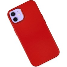 Derin Stok Iphone 12 Kılıf Asya Deri Silikon - Kırmızı