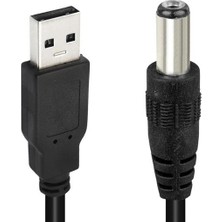 Derin Stok USB Erkek 5.5*2.5 mm Uçlu Adaptör Jacklı 1 Metre Kablo