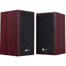 Derin Stok Lecoo DS105 6W Ahşap Gövdeli Masaüstü Stereo Hoparlör - USB + 3.5mm Jack Girişli Pc Hoparlör
