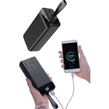 Derin Stok Taşınabilir 50.000 Mah 4 Girişli Hızlı Şarj LED Göstergeli Fenerli Şarj