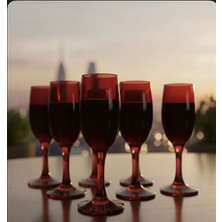 Lav Kırmızı Şampanya Bardağı 6'lı 195CC, Şık ve Zarif Tasarım