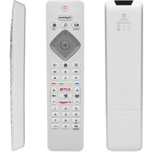 Derin Stok Ambilight Netflix-Rakuten Tuşlu Beyaz Lcd- LED Tv Kumanda