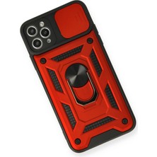Derin Stok Iphone 11 Kılıf Pars Lens Yüzüklü Silikon - Kırmızı