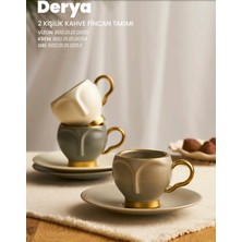 Krem 2'li Kahve Fincan Takımı, Şık ve Kullanışlı, 100 ml