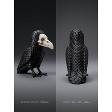 Demirhan3D Corvid Doctor Karga Figürü 🖤 9 cm | Pla Hammaddeli Mini Biblo | Dekor 🌿