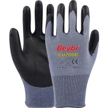 Beybi Camcı Eldiveni, CU200B, Siyah, Kesilmeye Dirençli Pu-Polietilen, Ce En 388/420, 3X42B, No:9