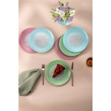 Şeffaf Cam Pasta Seti 6 Kişilik 21 Cm, Şık ve Kullanışlı Tasarım