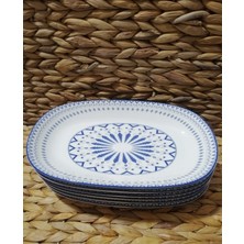 3’lü Porselen Dijital Salata ve Kayık Tabak Seti + Napolí Bıçak Hediye