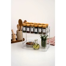 Tugomer 2 Katlı Beyaz Kristal Makyaj Organizeri Çok Amaçlı Dekoratif Aksesuar Düzenleyici Banyo