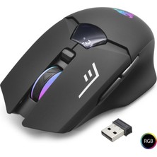 AyrStore G400 Kablosuz Gaming Mouse Dual Mod 1600 Dpi Sessiz Rgb - Siyah