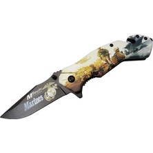 Eco Lounge Mtech 4 23 2 Marines Kurtarma / Kamp Çakı 20CM - Yarı Otomatik, Kemerlikli, Cam Kırma ve