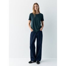 LTB Bisiklet Yaka Relaxed Fit Yeşil T-Shırt
