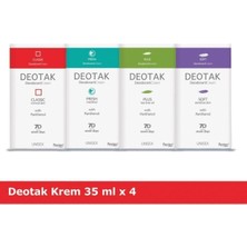Deotak Krem Deodorant 4'lü Set Kokusuz Unisex 35 ml Tüm Cilt Tipleri İçin Etkili Koruma