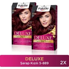 Palette Deluxe Saç Boyası 5-889 Şarap Kızılı Krem Formda  2 Adet