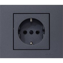 Ovivo Grano Füme Topraklı Priz Çerçeveli