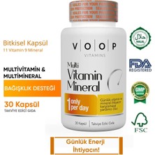 Voop Multi Vitamin & Mineral 30 Kapsül 11 Vitamin 9 Mineral İçerikli Yetişkinler İçin Besin Desteği