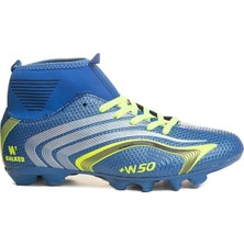 Walked Çoraplı Krampon Futbol Ayakkabısı Mavi Renk Yetişkin Erkek Kullanıcı İçin Tasarlanmış