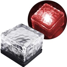 Derin Stok PM-21647 Solar Kırmızı Ledli Tuğla Görünümlü Bahçe Dekorasyon Aydınlatma