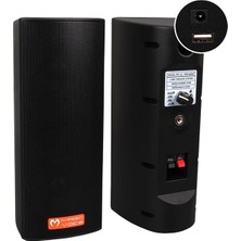 Derin Stok Magicvoice Mv-26 2x7.5 cm 50 Watt Komütatörlü Hat Trafolu Siyah Sütun Hoparlör (2'li Takım)