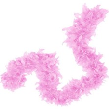 Marsilyan Pembe Renk Kabarık Tüylü Otriş Boa Dekorasyon Tüy 180 cm