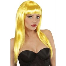 Marsilyan Sarı Renk Uzun Düz Parti Peruğu