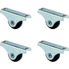 Marsilyan Furç Sabit Teker - 20MM - Siyah HKS226 - 4 Adet