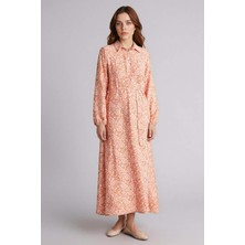 DeFacto Desenli Uzun Kollu Maxi Elbise H0194AX26SP