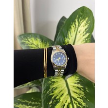 Spolo Kadın Çelik Gümüş Gri-Gold Kol Saati