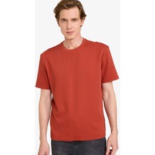 DeFacto Pamuklu Regular Fit Bisiklet Yaka Twill Kısa Kollu Tişört D7912AX26SP