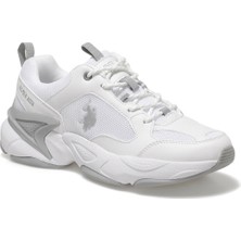 U.S. Polo Assn. Kadın Beyaz Sneakers Bağcıklı Tekstil Malzeme Düz Taban Ayakkabı