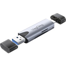 VegGieg Type-C ve USB 3.0 Sd-Microsd Tf Kart Okuyucu