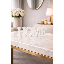Nox Atelier Dekoratif Home Yazısı Beyaz Taş Malzemeden Kokusuz Modern Masaüstü Aksesuar