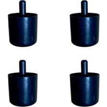 Marsilyan Silindir Plastik Ayak Geçmeli Pimli - 50MM - Siyah 12MM HKS278 - 4 Adet